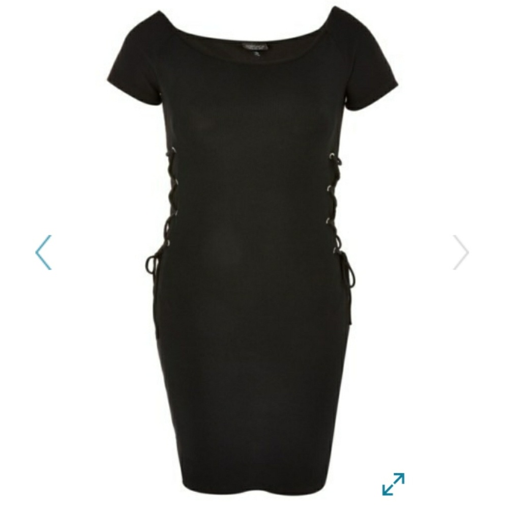 Lace up body con dress